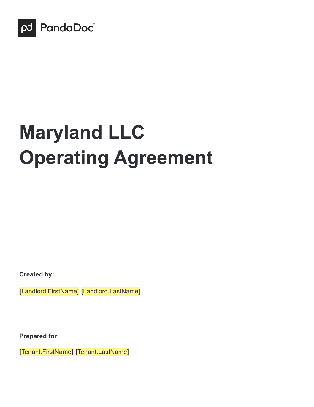 Maryland LLC Operating Agreement