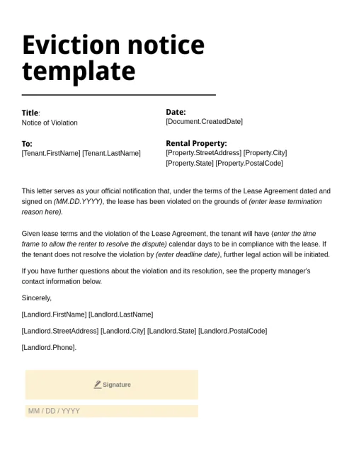 Eviction Notice Template