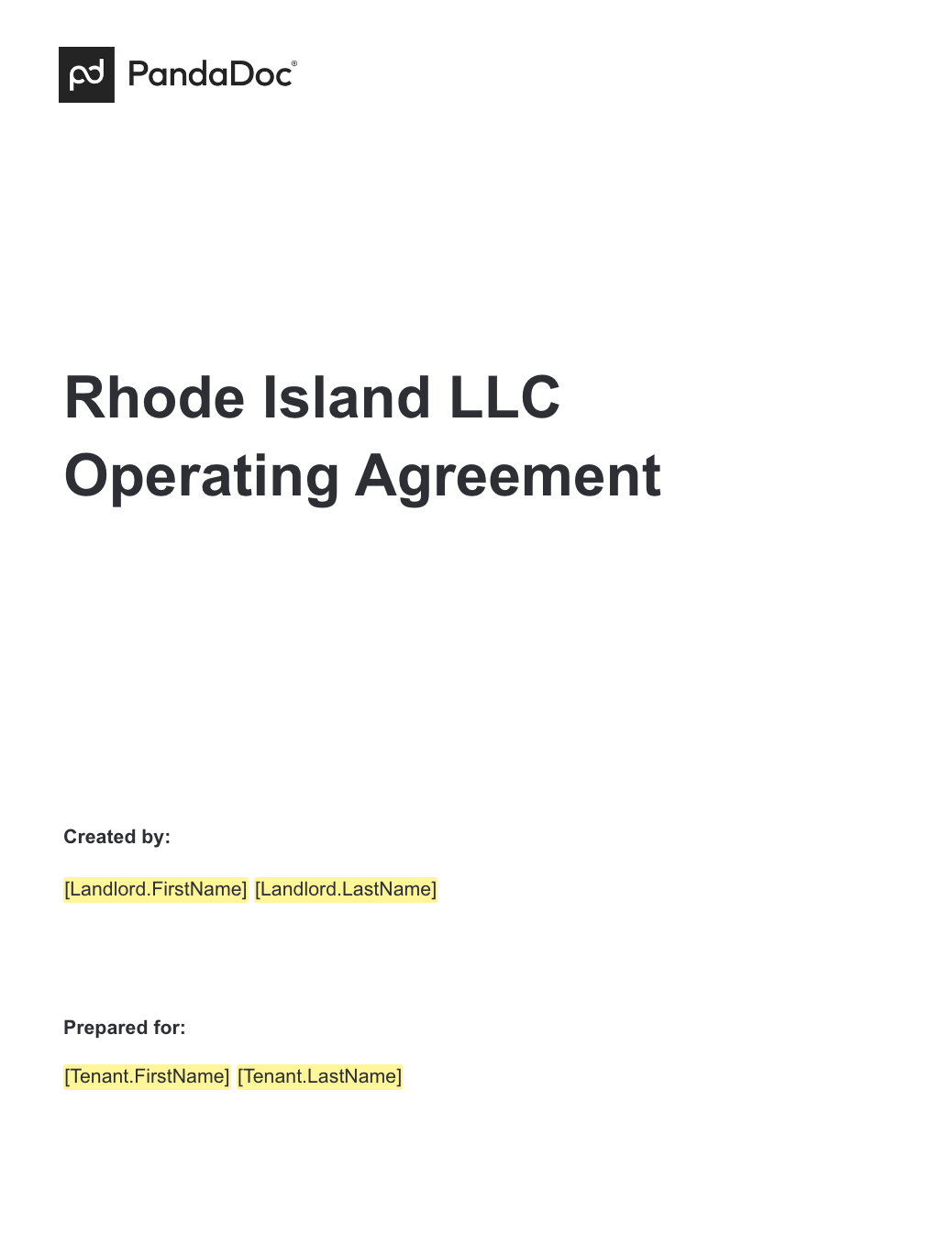 Rhode Island LLC Operating Agreement