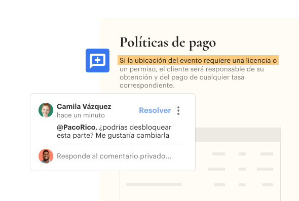 Collaborative Workspace Comments ES