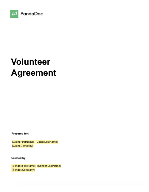 Volunteer Agreement Template