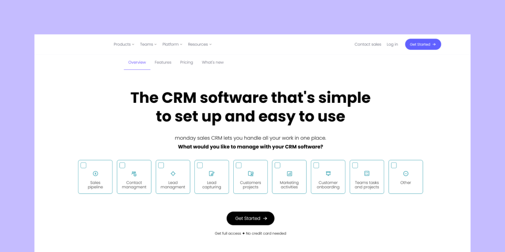 Monday sales CRM