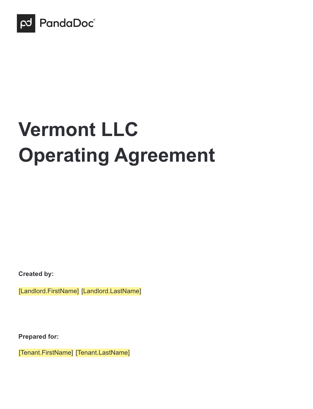 Vermont LLC Operating Agreement