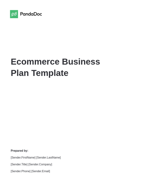 Ecommerce Business Plan Template