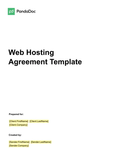 Web Hosting Agreement Template
