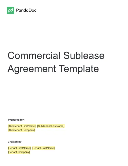 Commercial Sublease Agreement Template