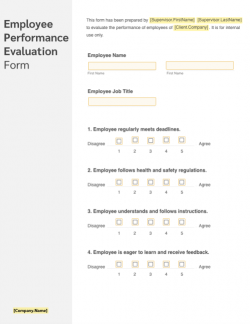 Employee Evaluation Form