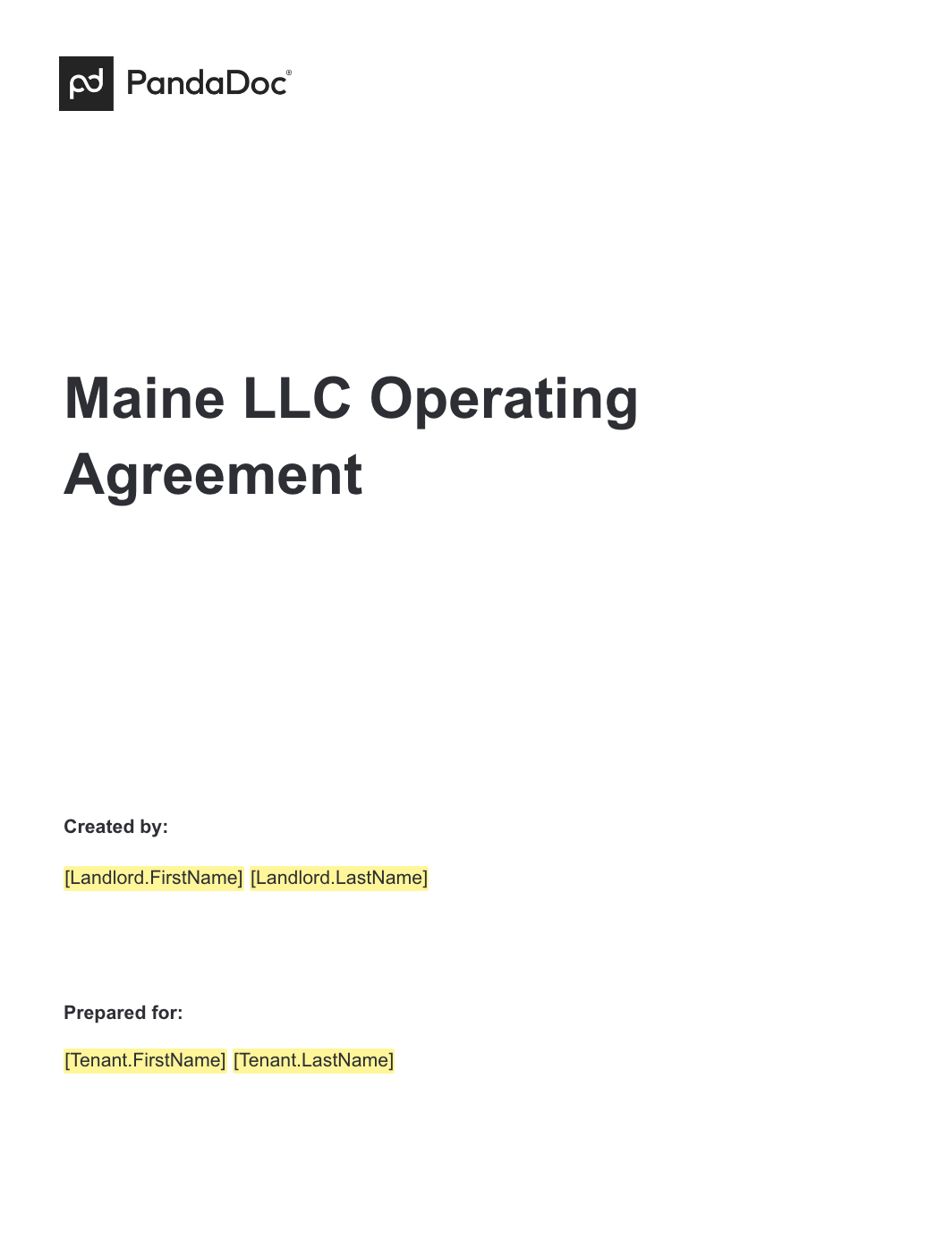 Maine LLC Operating Agreement