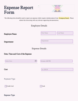 Expense Report Form
