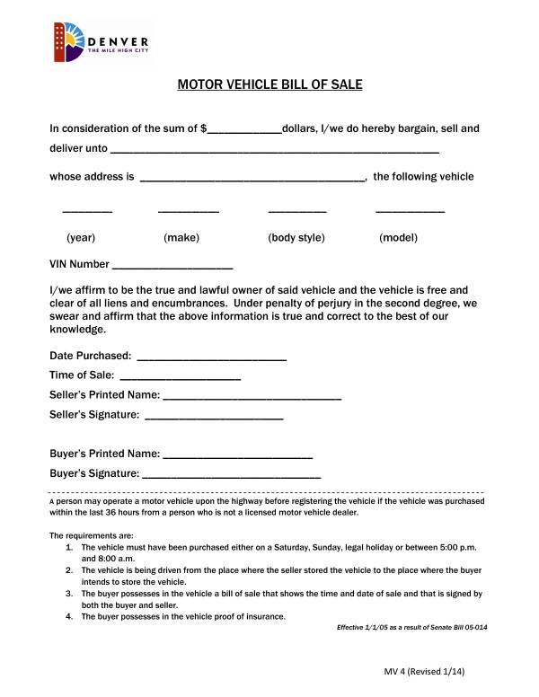 bill-of-sale-templates/colorado-co Motor vehicle bill of sale