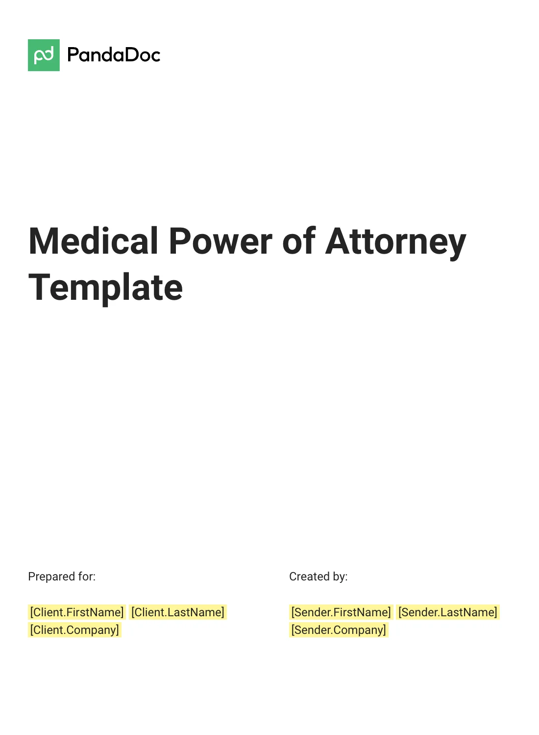 Medical Power of Attorney Template