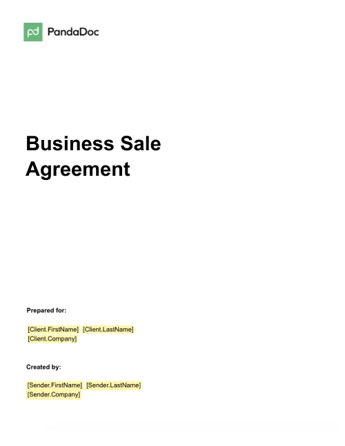 Business Sale Agreement Template