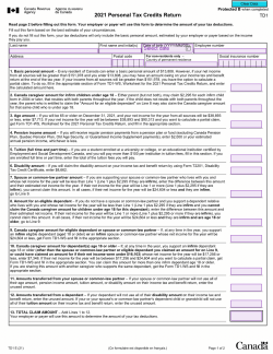 Free Online TD1 2021 Form (Personal Tax Credits Return)