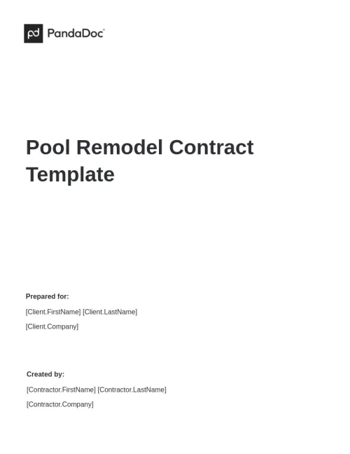 Pool Remodel Contract Template