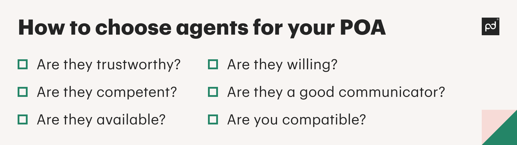 How to choose agents for your POA