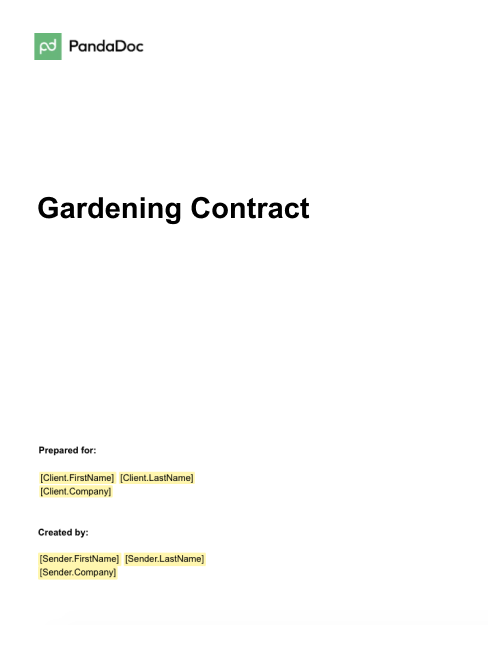 Gardening Contract Template