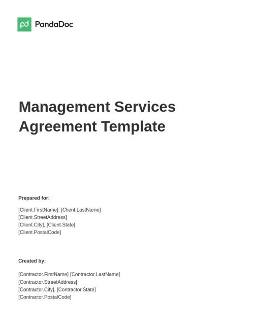 Management Services Agreement Template
