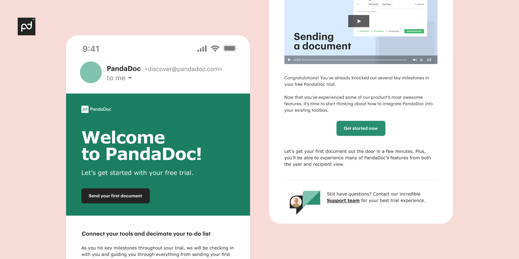PandaDoc pre-purchase email