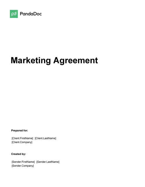 Marketing Agreement Template