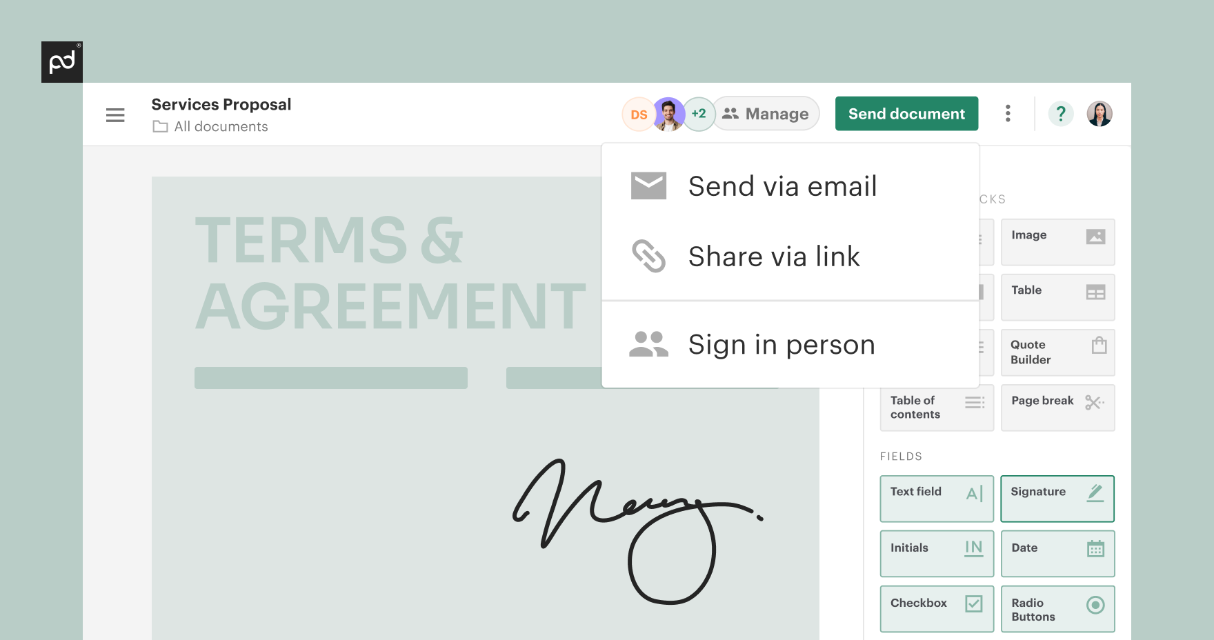 Click the Complete button and download the document in your desired format or send it directly back to the original sender using PandaDoc