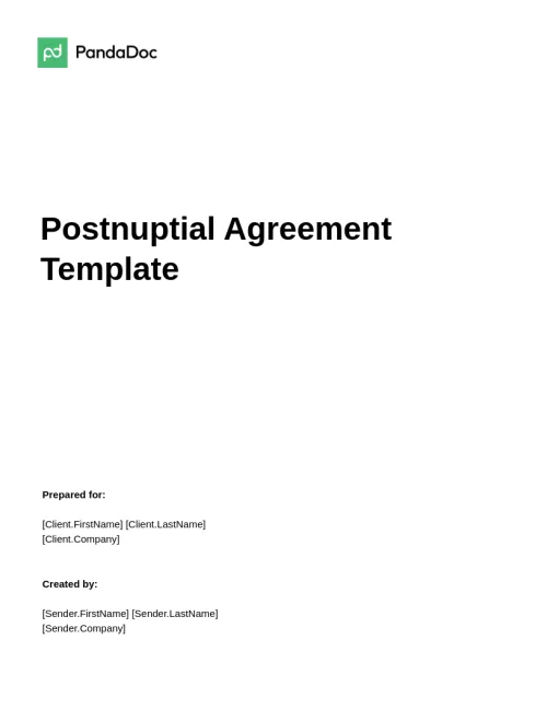 Postnuptial Agreement Template