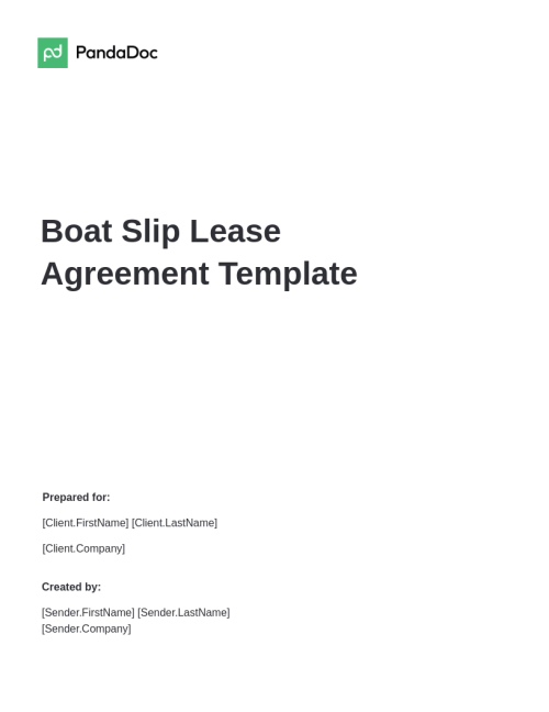 Boat Slip Lease Agreement Template