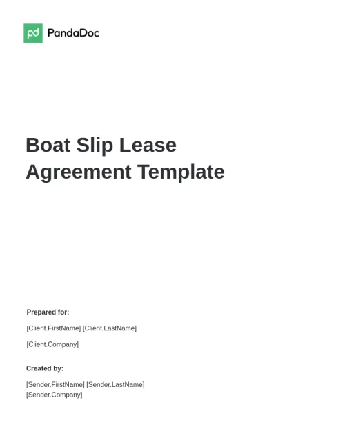 Boat Slip Lease Agreement Template