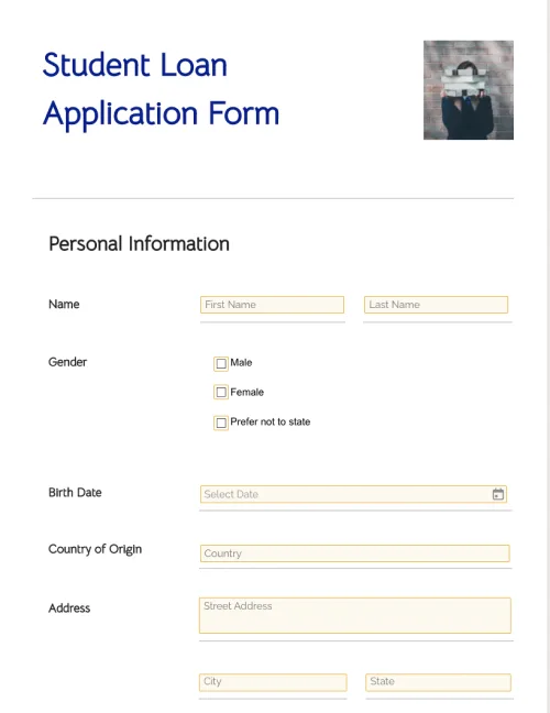 Student Loan Application Form