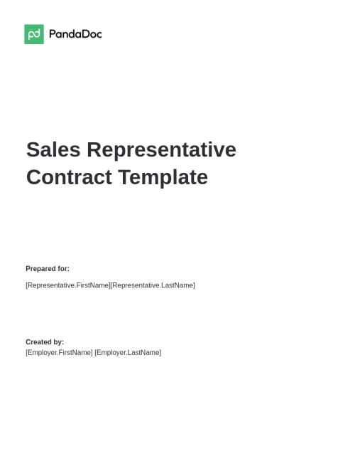 Sales Representative Contract Template