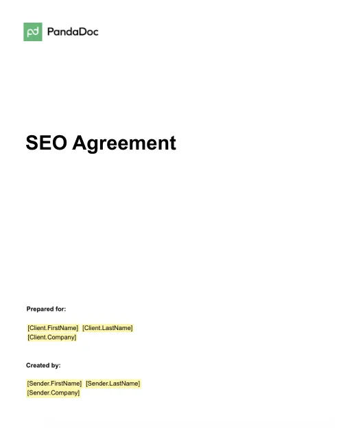 SEO Agreement Template