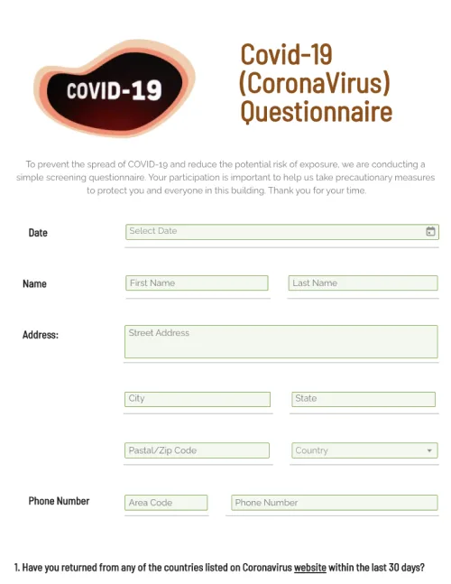 COVID-19 Questionnaire