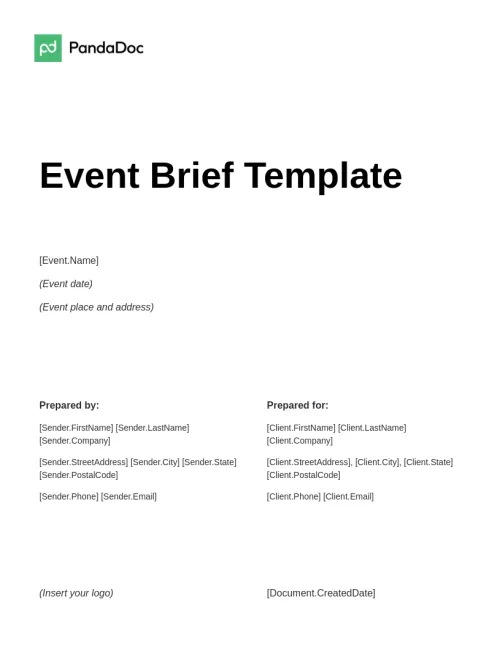 Event Brief Template