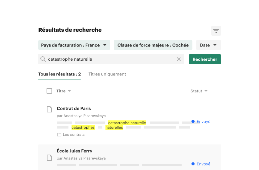 Accès facile à chaque contrat