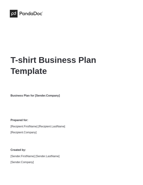 T-shirt Business Plan Template