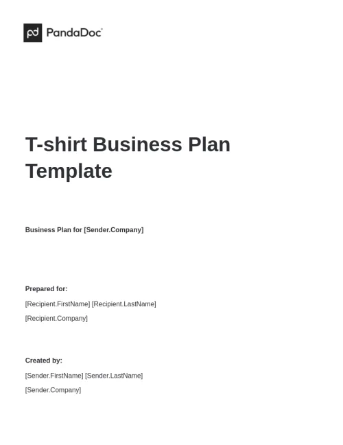 T-shirt Business Plan Template