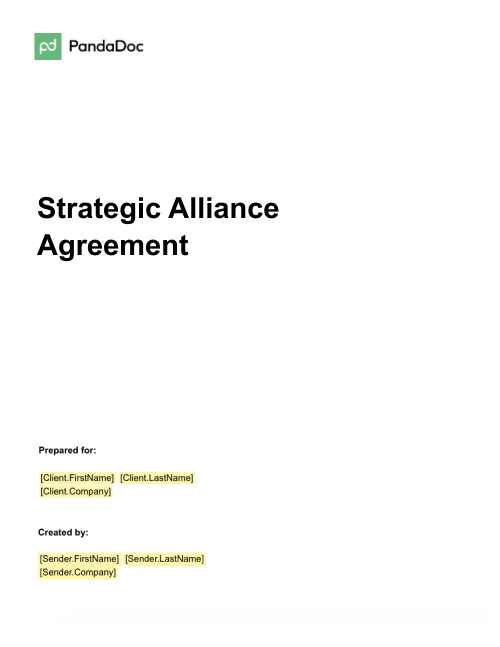 Strategic Alliance Agreement Template