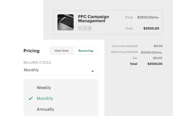 Advanced Quotes Recurring Payments