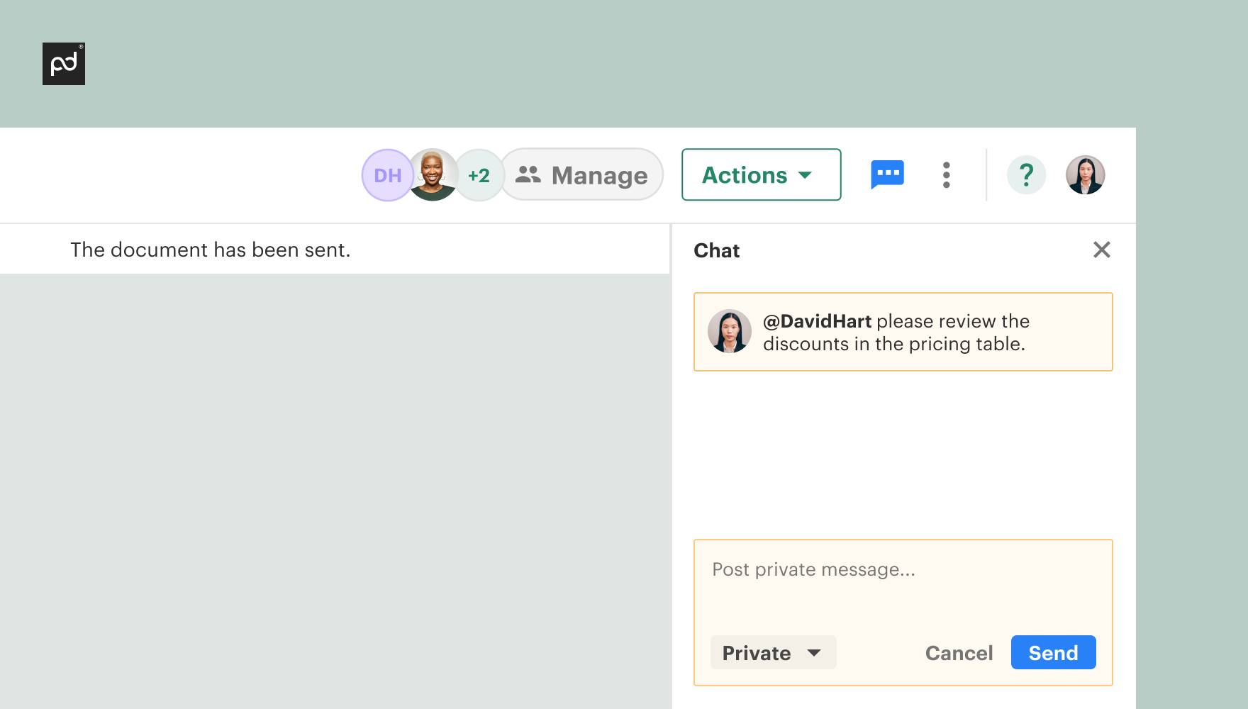 Chat with your recipient