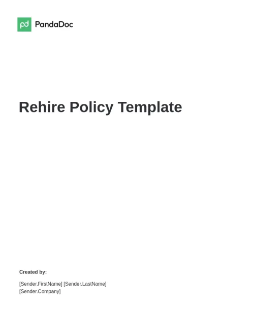 Rehire Policy Template