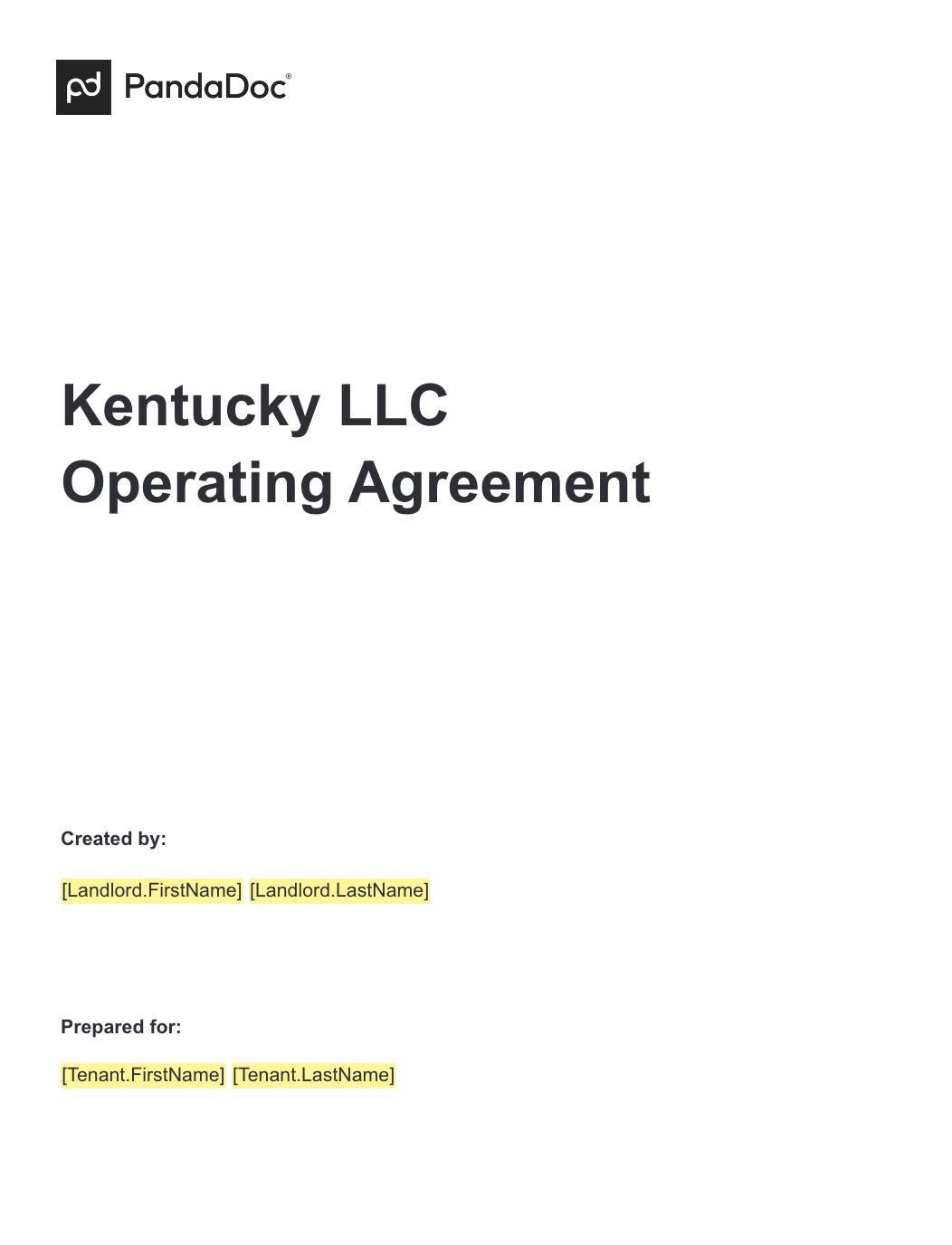 Kentucky LLC Operating Agreement