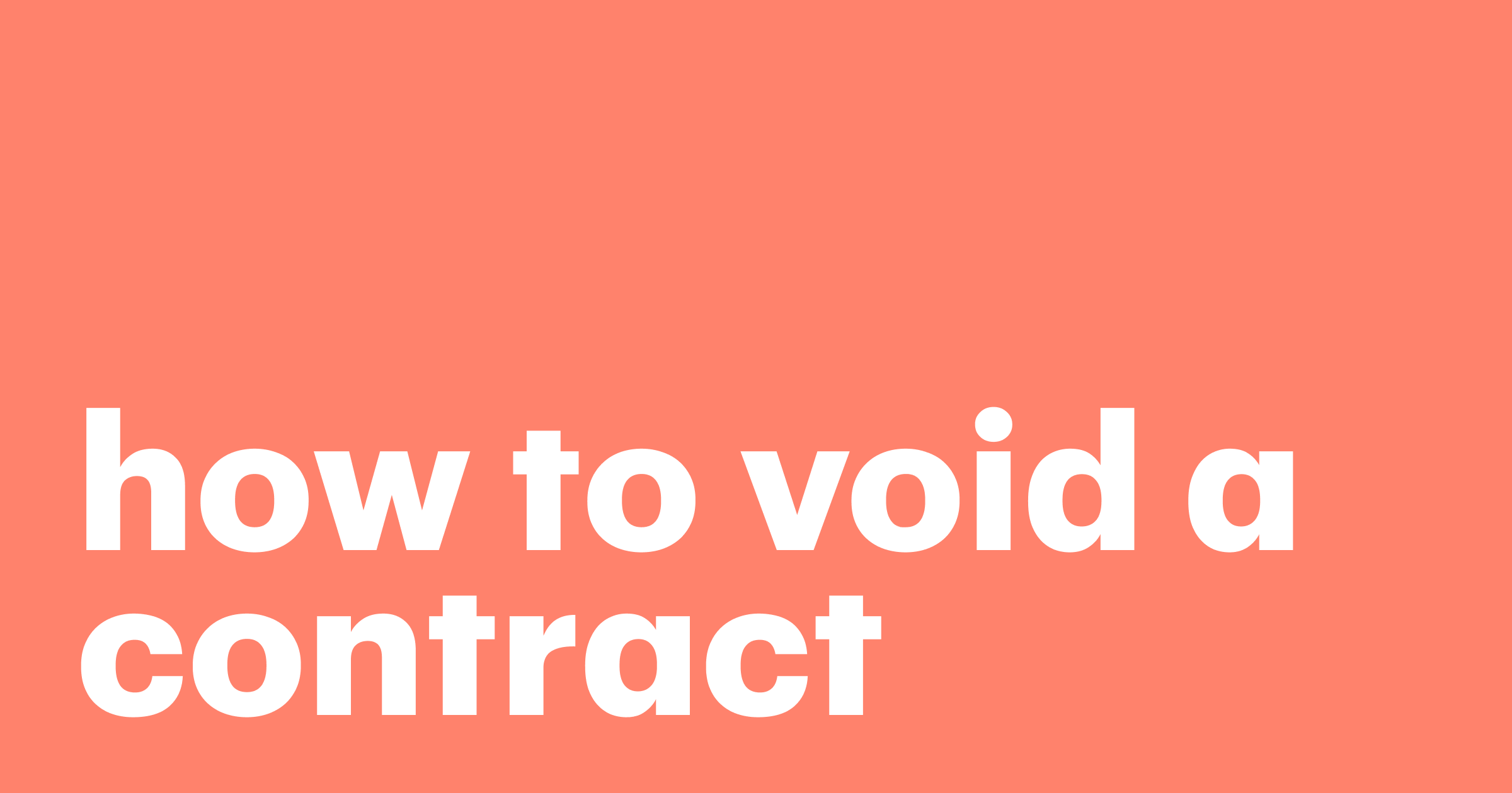 Featured: How to void a contract professionally in five easy ways