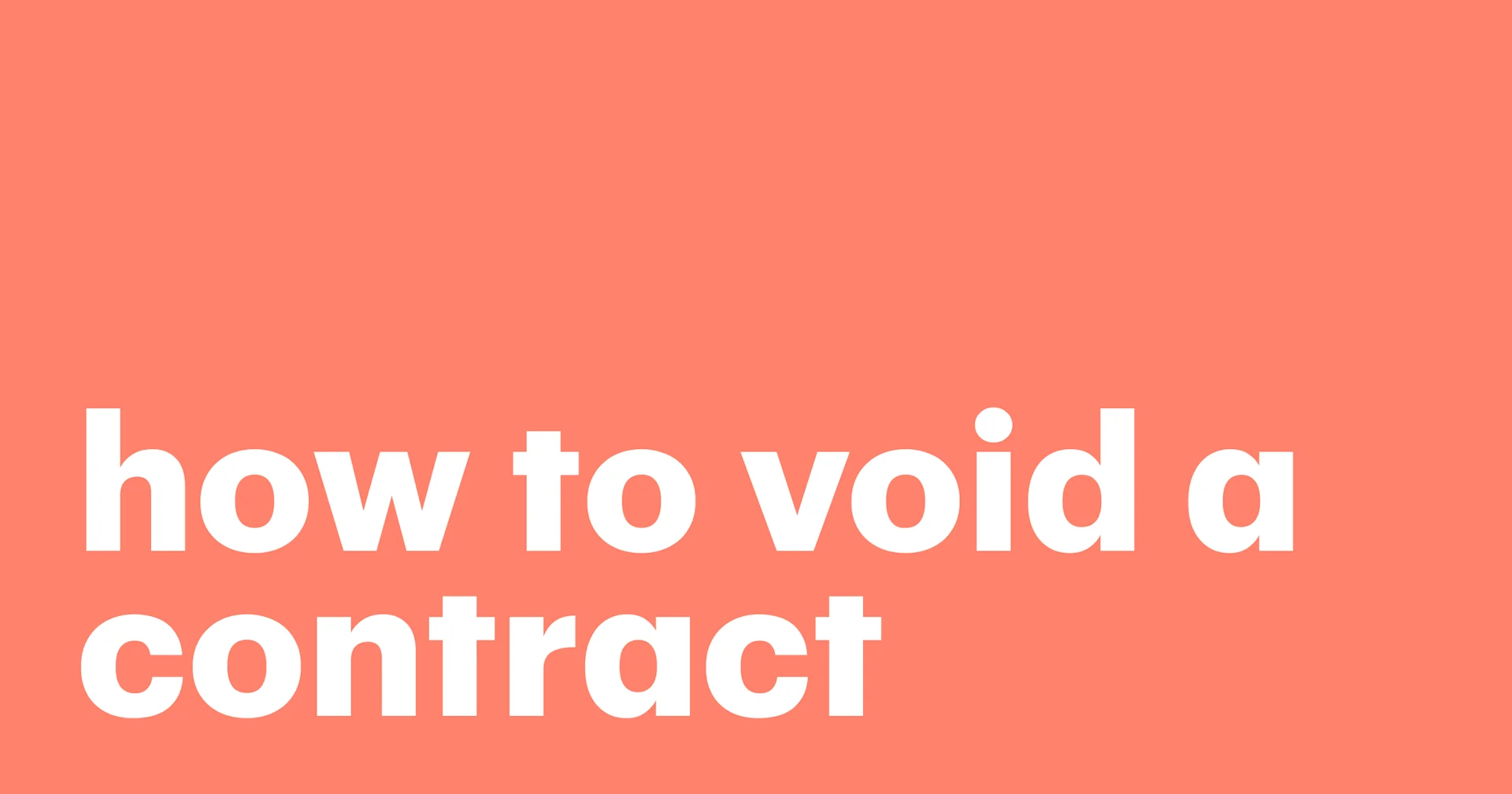 Featured: How to void a contract professionally in five easy ways
