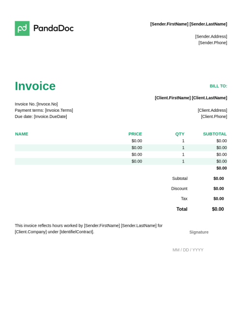 Blank Invoice Template