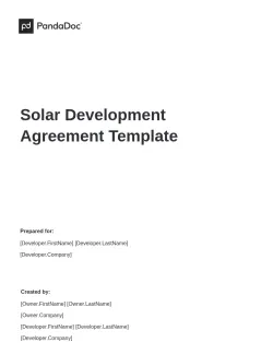 Solar Development Agreement Template