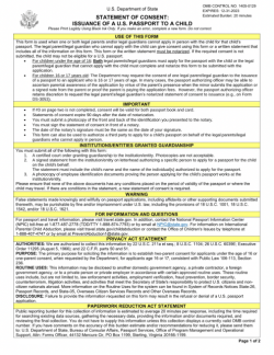 DS-3053 Form (Passport Parent Consent Form)