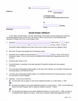 Small Estate Affidavit Texas (TX) Form
