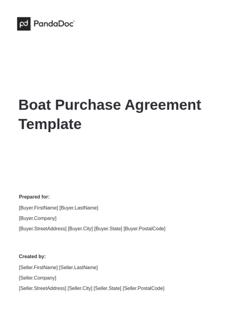 Boat Purchase Agreement Template