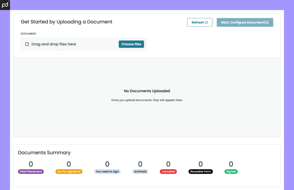 An Image Of The FormStack Sign User Interface And Primary Dashboard