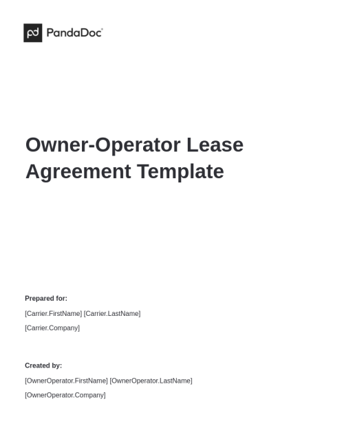 Owner-Operator Lease Agreement Template