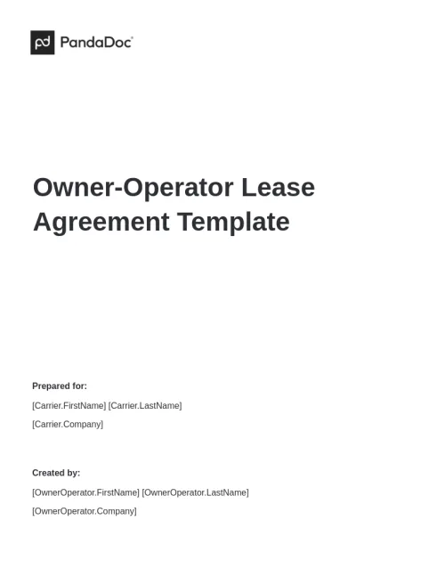 Owner-Operator Lease Agreement Template